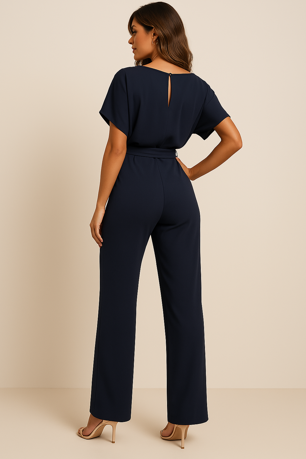 Women's Minimalist Sleeveless Jumpsuit — Elegant Wide-Leg Jumpsuit for Evening Wear & Special Occasions | Koossa