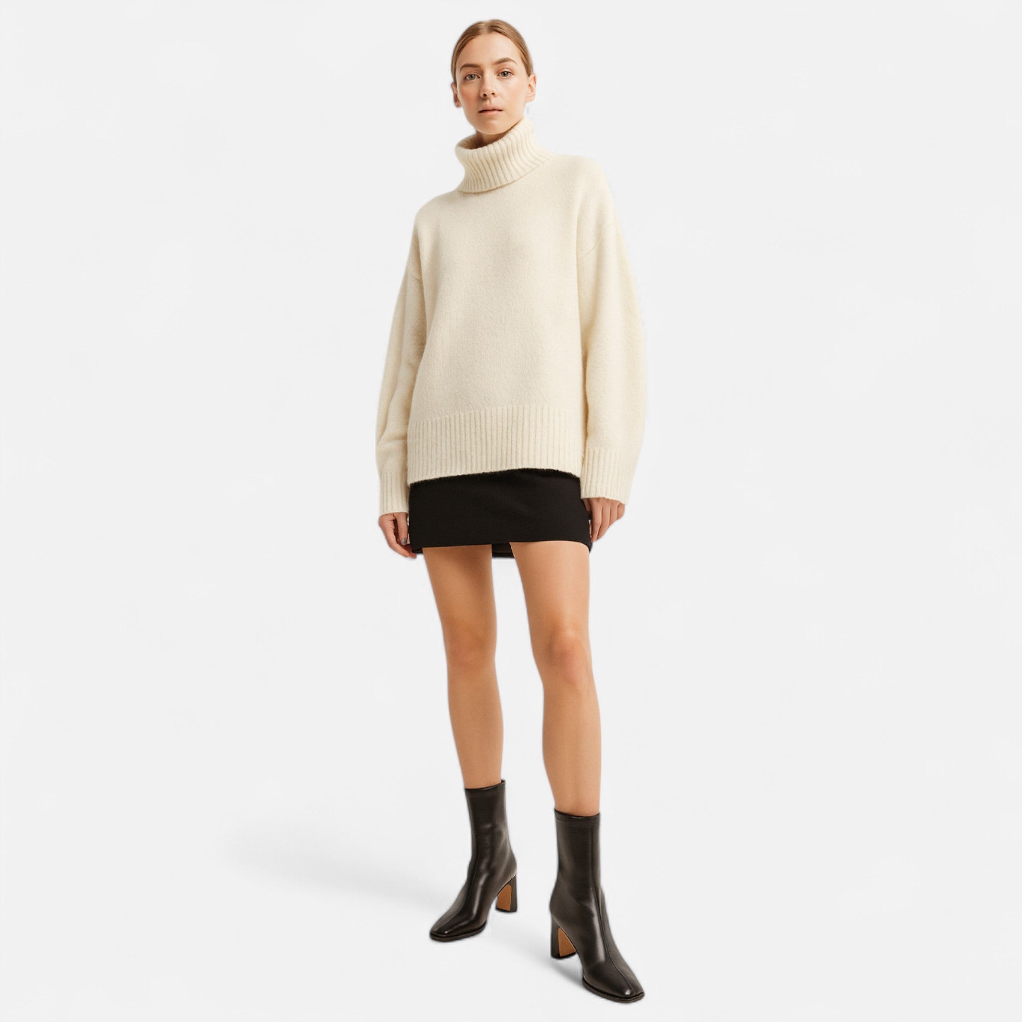 Women's Square-Toe Ankle Boots with Block Heel and Warm Lining | Classic Winter Footwear for Work and Weekends | Koossa