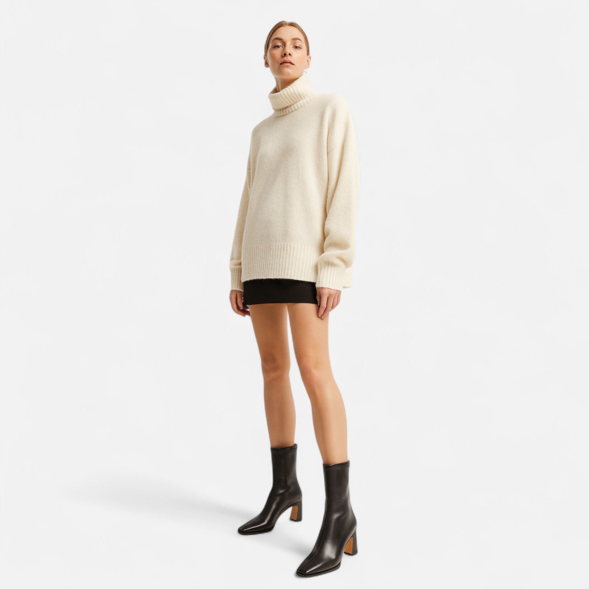 Women's Square-Toe Ankle Boots with Block Heel and Warm Lining | Classic Winter Footwear for Work and Weekends | Koossa