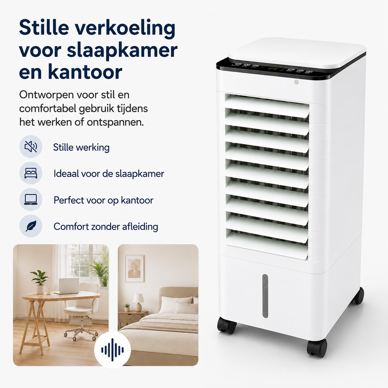 Rafraîchisseur d'air mobile 3-en-1 avec réservoir 7 L, minuteur et trois vitesses de ventilation pour intérieur | Koossa