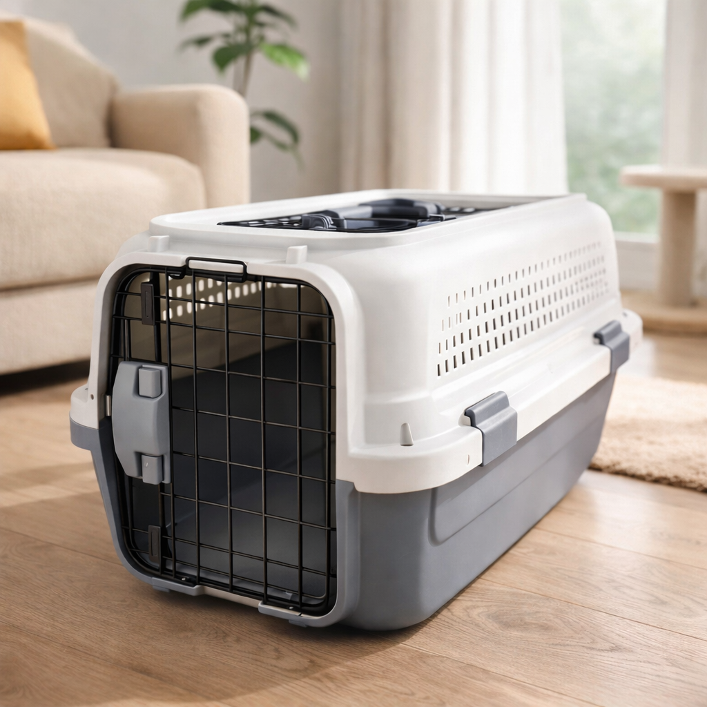 Pet Carrier Travel Crate 360° Ventilation Airline Approved Car Safe Washable Mat Dog Cat | Koossa