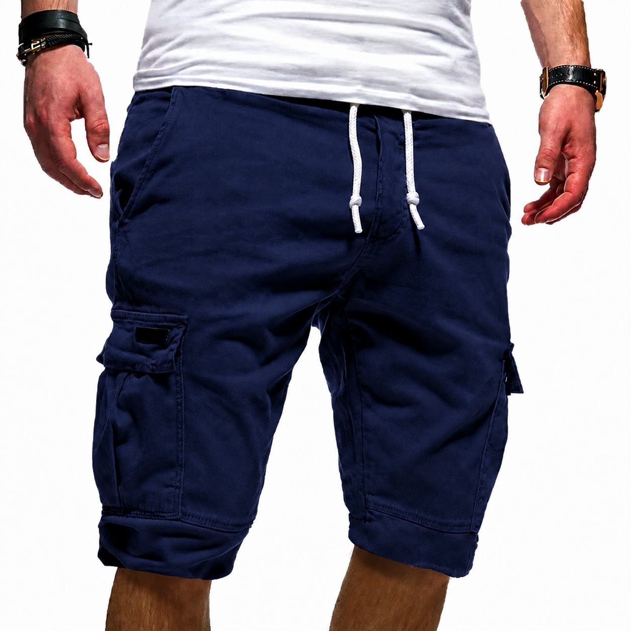 Men's Multi-Pocket Cargo Shorts in Versatile Neutral Tones for Summer Walking and Weekend Leisure | Koossa