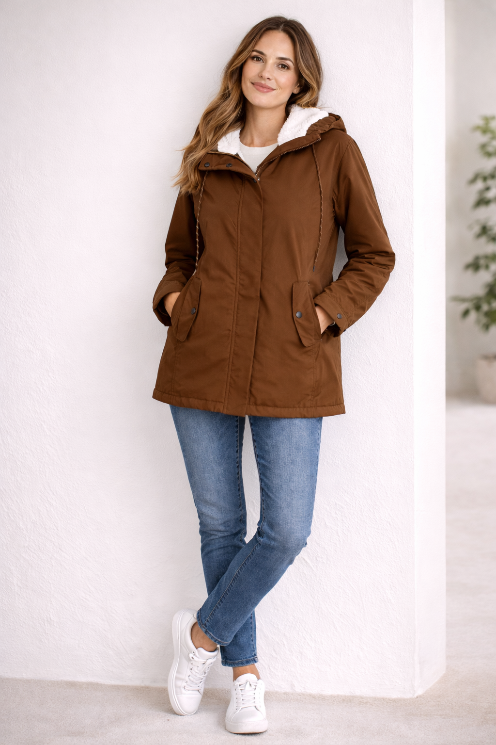 Women's Long Hooded Winter Coat with Quilted Lining — Classic Warmth for Everyday Elegance & Cold Weather | Koossa