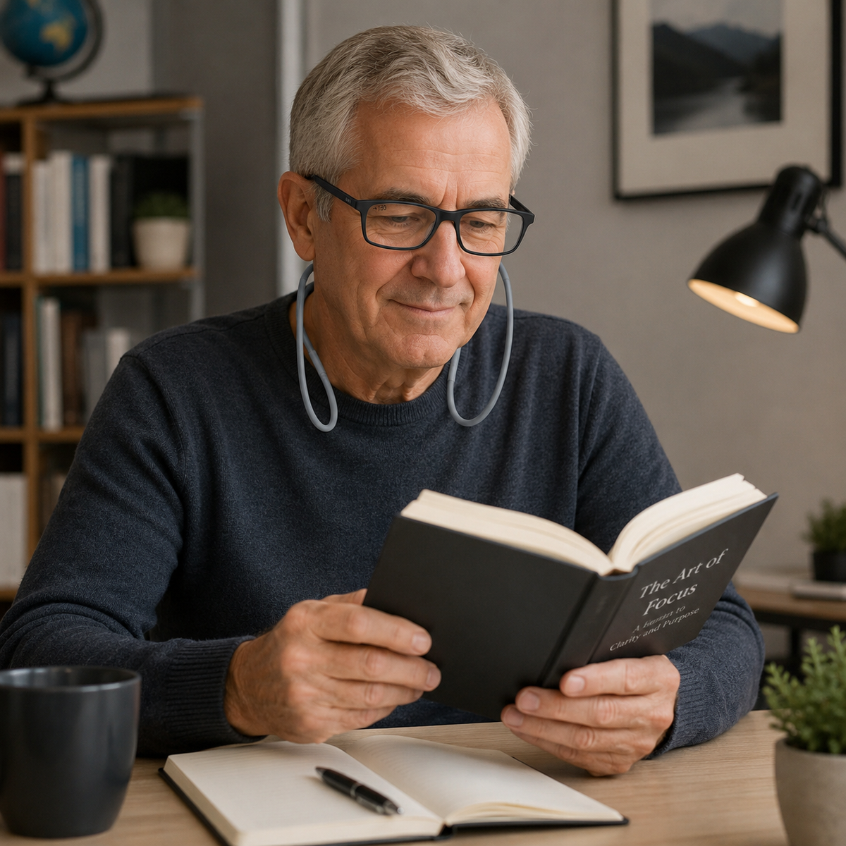Magnetic Reading Glasses with Neck Cord Hands-Free Hanging Design for Easy Access at Home Office | Lonoma