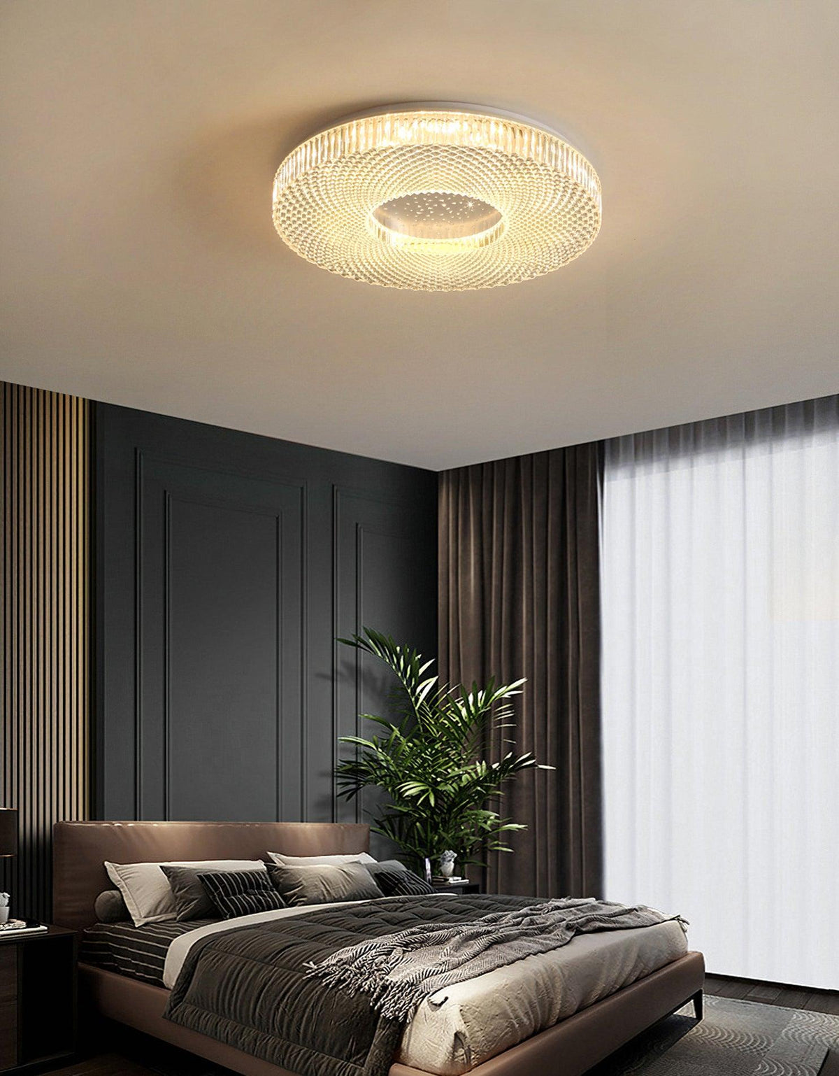Modern LED Flush Mount Ceiling Light Fixture Acrylic Diffuser Round Panel for Bedroom Entryway Hallway Contemporary Design Gold White | Lonoma