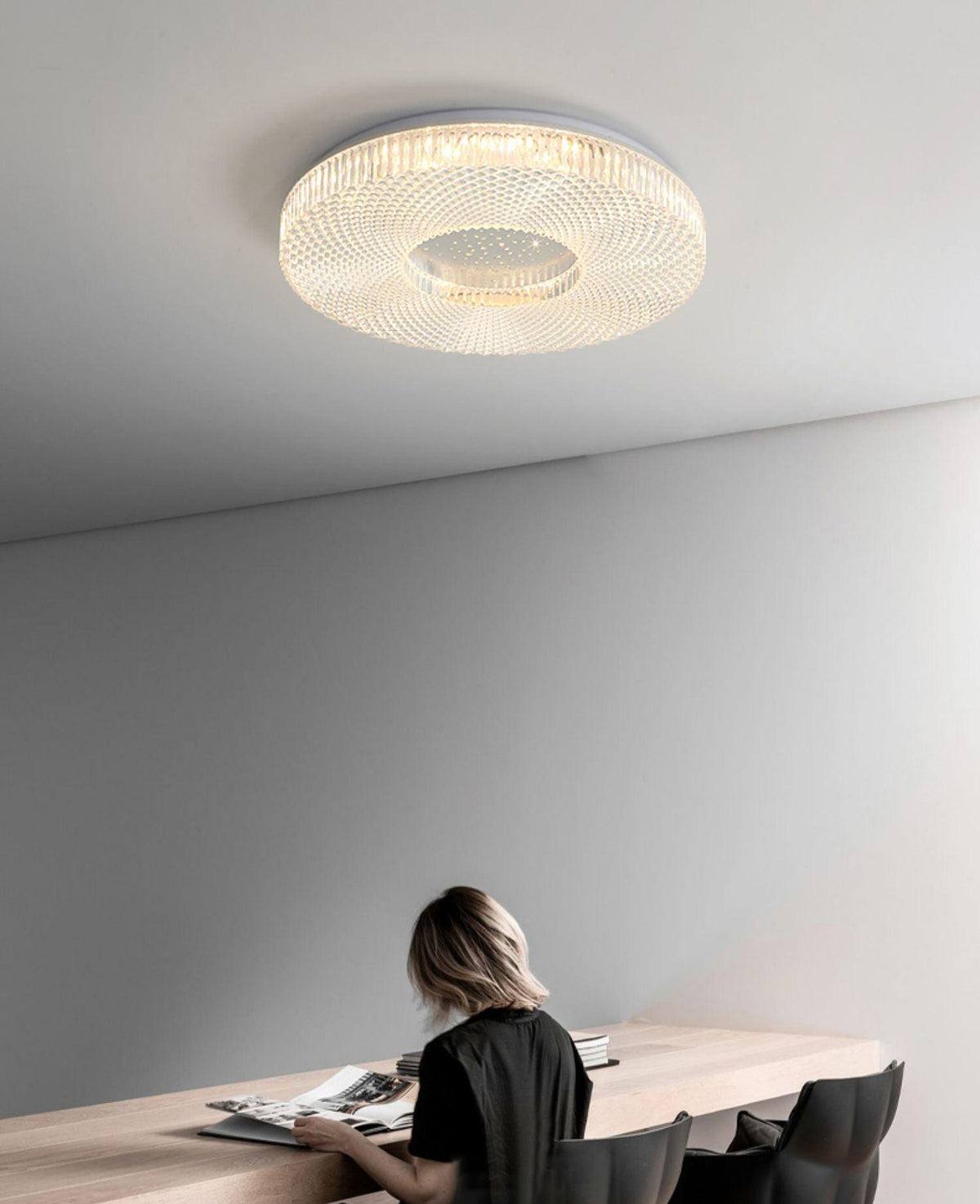 Modern LED Flush Mount Ceiling Light Fixture Acrylic Diffuser Round Panel for Bedroom Entryway Hallway Contemporary Design Gold White | Lonoma