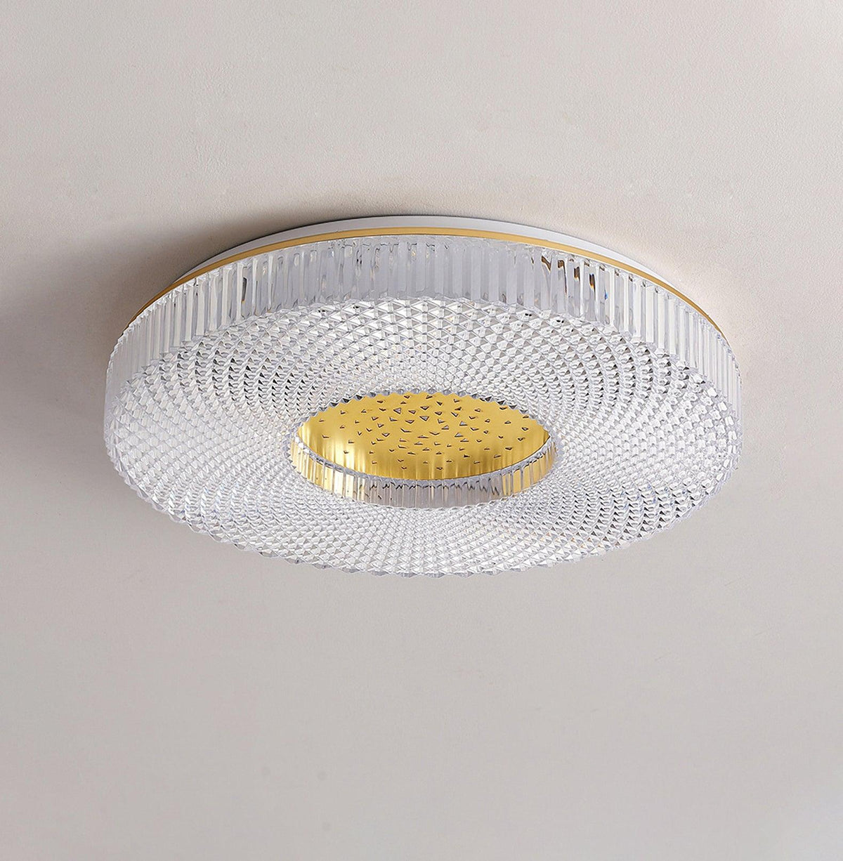 Modern LED Flush Mount Ceiling Light Fixture Acrylic Diffuser Round Panel for Bedroom Entryway Hallway Contemporary Design Gold White | Lonoma