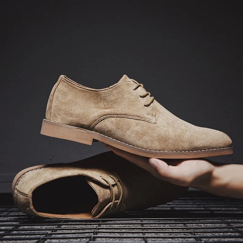 Men's Suede Oxford Lace-Up Dress Shoes – Versatile Leather Shoes for Work, Weddings & Casual Style | Lonoma