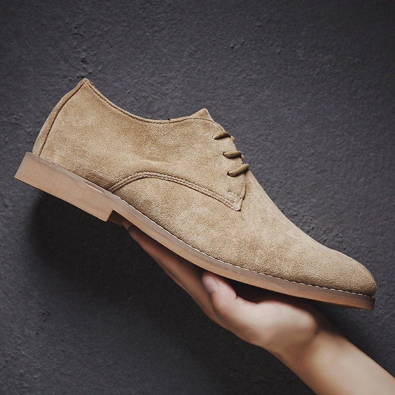Men's Suede Oxford Lace-Up Dress Shoes – Versatile Leather Shoes for Work, Weddings & Casual Style | Lonoma