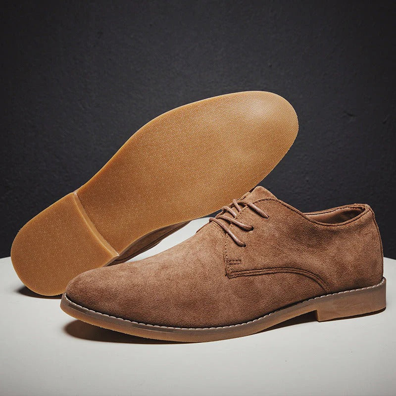 Men's Suede Oxford Lace-Up Dress Shoes – Versatile Leather Shoes for Work, Weddings & Casual Style | Lonoma