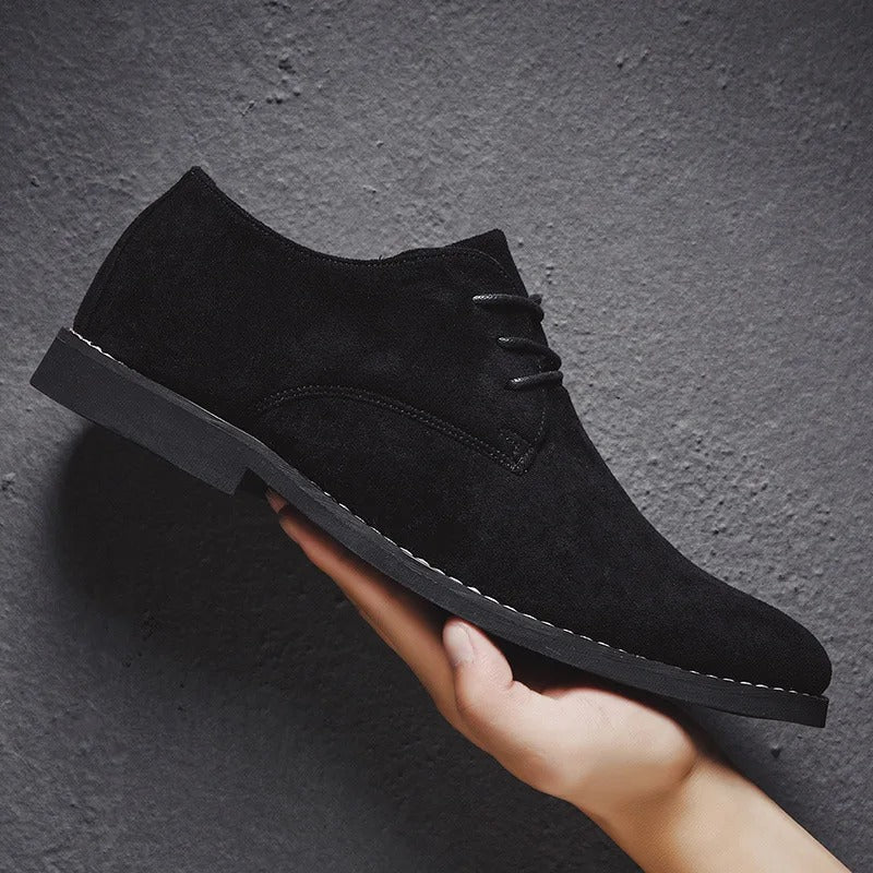 Men's Suede Oxford Lace-Up Dress Shoes – Versatile Leather Shoes for Work, Weddings & Casual Style | Lonoma