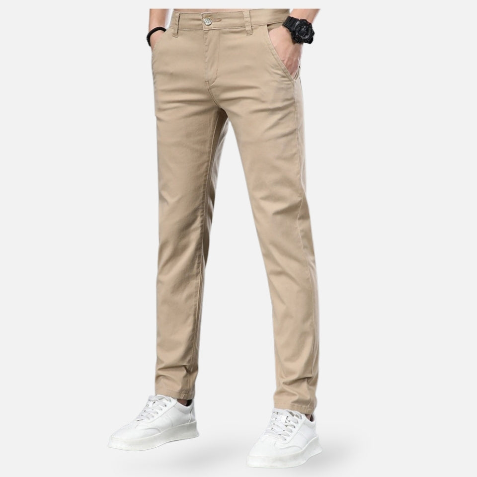 Men's Dress Pants Tailored Straight Leg Business Trousers with Belt Loops for Office Work Professional Everyday Wear | Lonoma