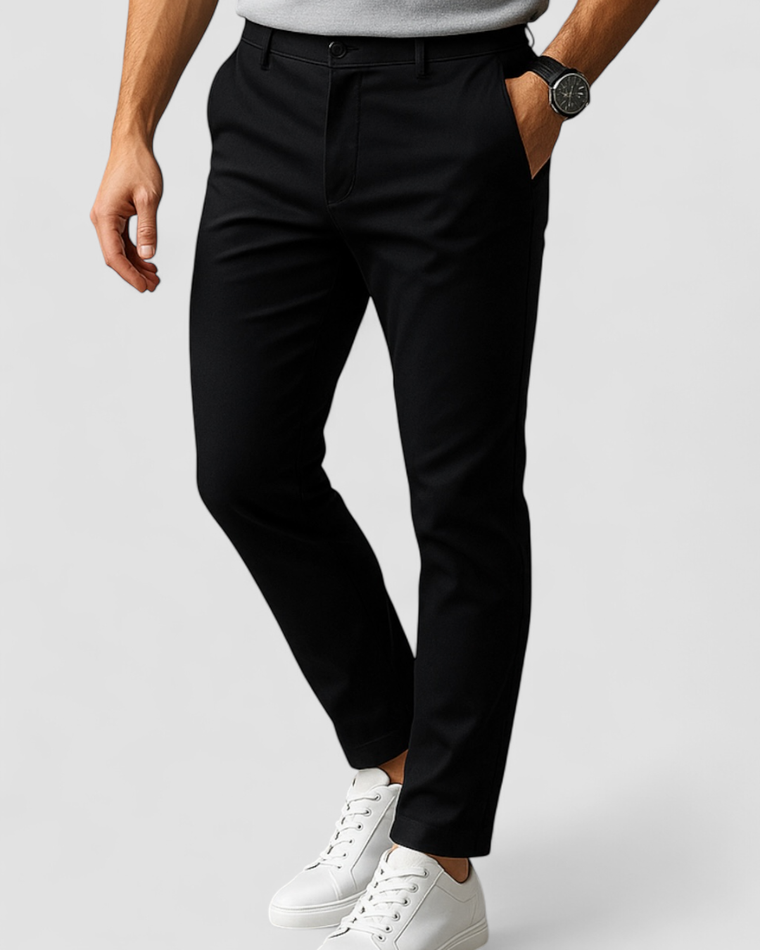 Men's Dress Pants Tailored Straight Leg Business Trousers with Belt Loops for Office Work Professional Everyday Wear | Lonoma