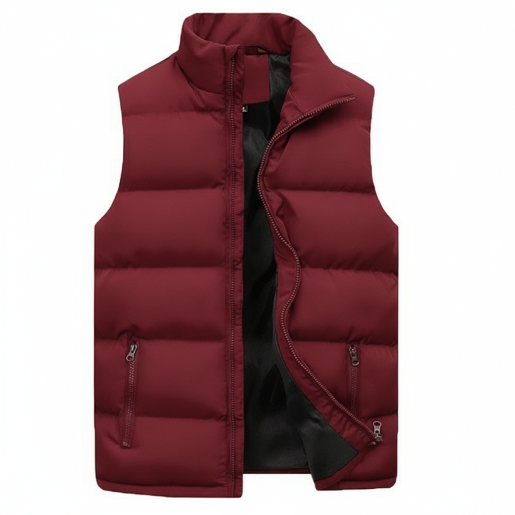 Men's Quilted Puffer Vest with Zipper and High Neck | Sleeveless Insulated Jacket for Fall Winter Layering | Lightweight Zip Up Gilet | Lonoma