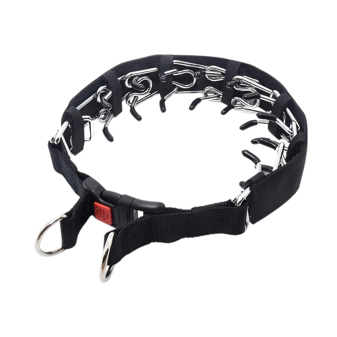 Dog Training Collar Prong Pinch Chain Adjustable Stainless Steel No-Pull Quick Release Reflective Small Medium Large XL | Koossa