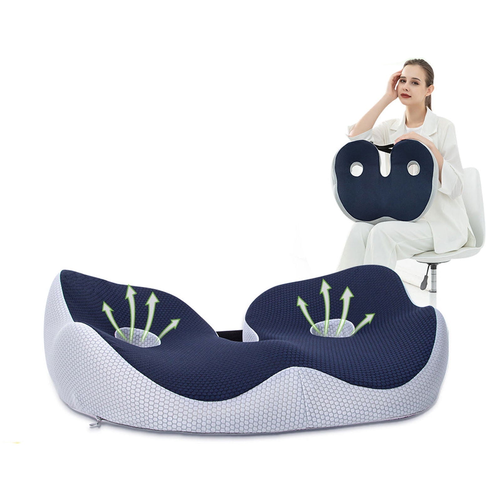Ergonomic Orthopaedic Seat Cushion with Coccyx Relief — Pressure-Relieving Support for Office & Car | Koossa