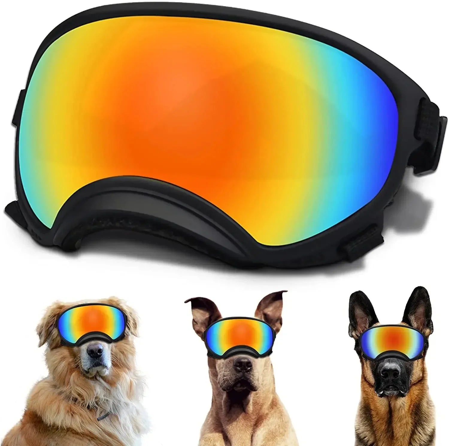 Dog Goggles UV Protection Adjustable Windproof Scratch-Resistant Small Medium Large Dog Sunglasses Outdoor Eye Protection Hiking | Koossa