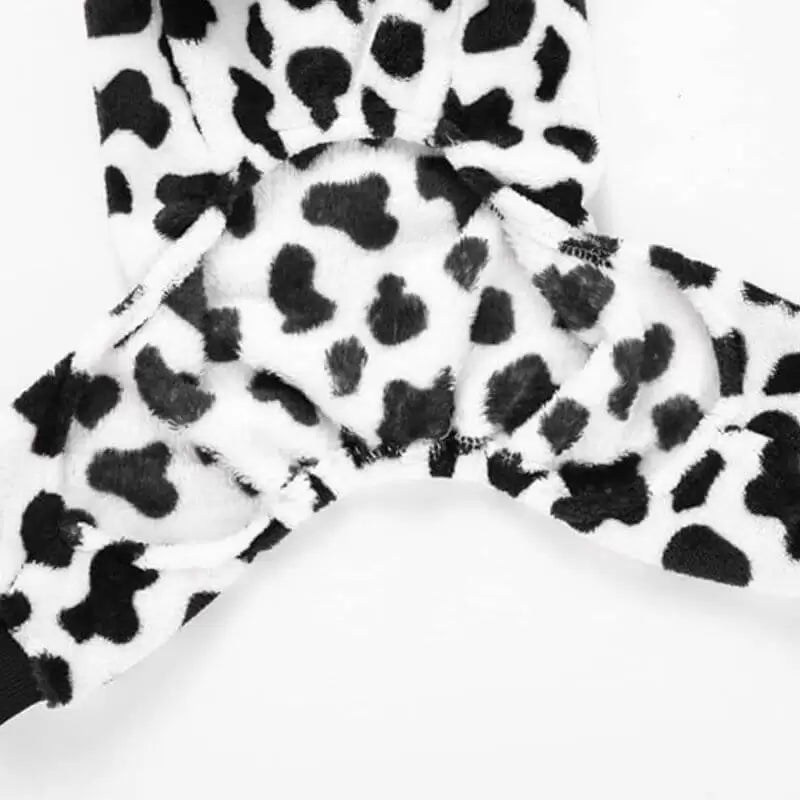 Dachshund Pyjamas Fleece Cow Print Full Body Jumpsuit S–XL Winter Dog Sleepwear Onesie Cold Weather | Koossa