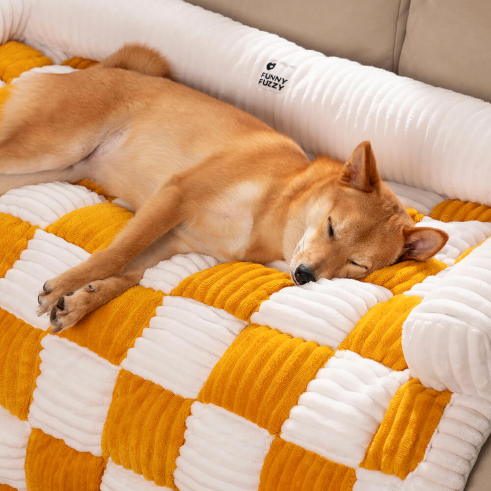 Dog Blanket Checkered Quilted Sofa Protector Small Medium Large Washable Pet Mat Cushion | Koossa