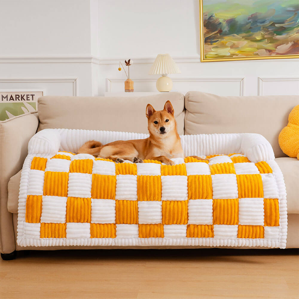 Dog Blanket Checkered Quilted Sofa Protector Small Medium Large Washable Pet Mat Cushion | Koossa
