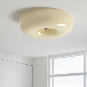 Flush Mount LED Ceiling Light with Swirled Glass Shade – Modern Low Profile Design for Bedroom, Hallway, Kitchen – Chrome Finish | Lonoma
