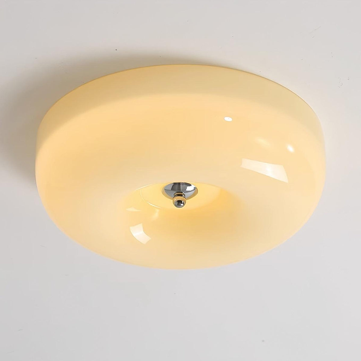 Flush Mount LED Ceiling Light with Swirled Glass Shade – Modern Low Profile Design for Bedroom, Hallway, Kitchen – Chrome Finish | Lonoma