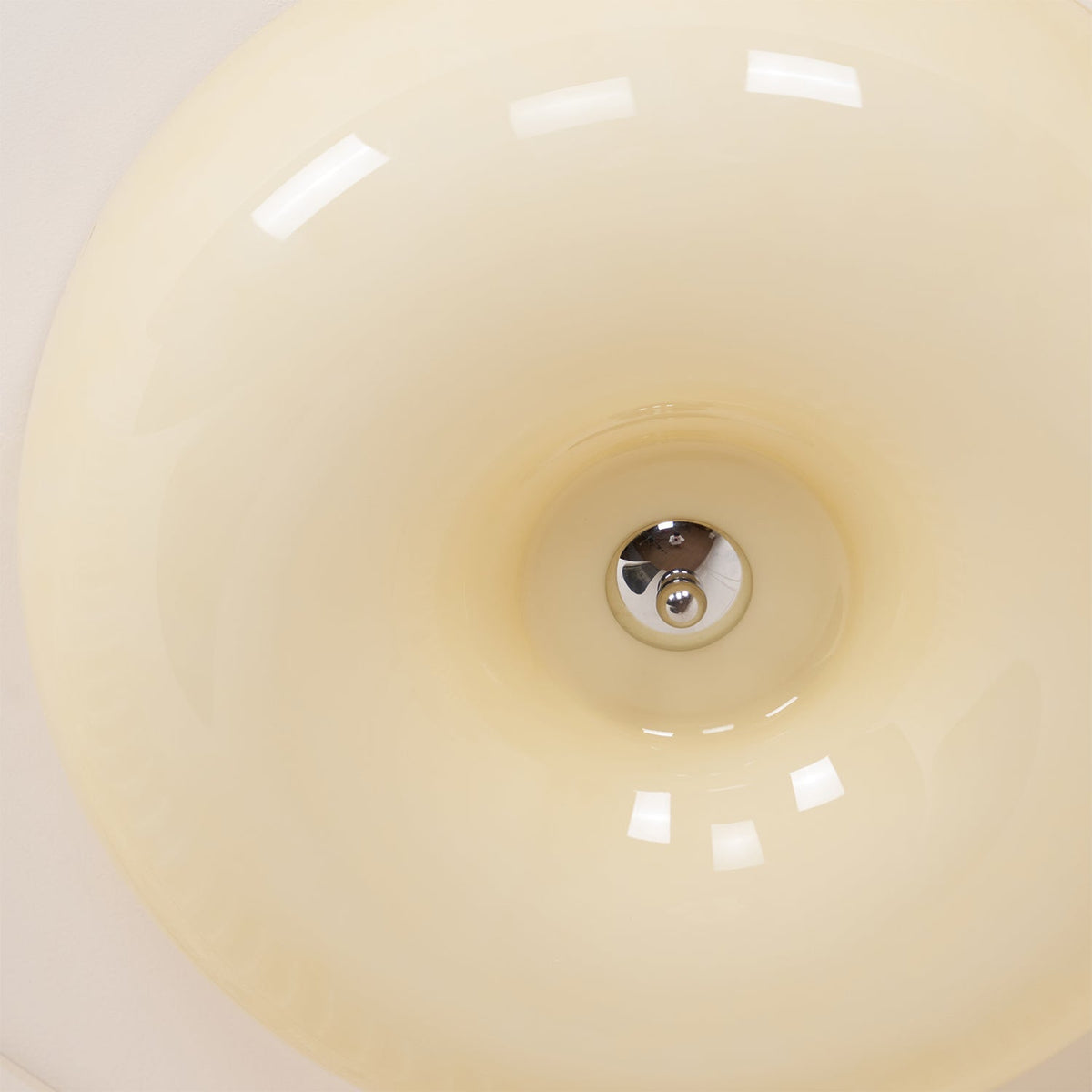 Glass Button Ceiling Light Fixture, Round Flush Mount LED Lamp for Bedroom, Kitchen, Hallway, Integrated Modern Overhead Lighting | Lonoma