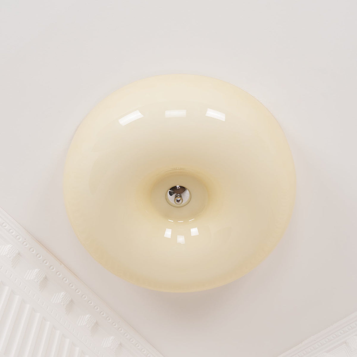 Glass Button Ceiling Light Fixture, Round Flush Mount LED Lamp for Bedroom, Kitchen, Hallway, Integrated Modern Overhead Lighting | Lonoma