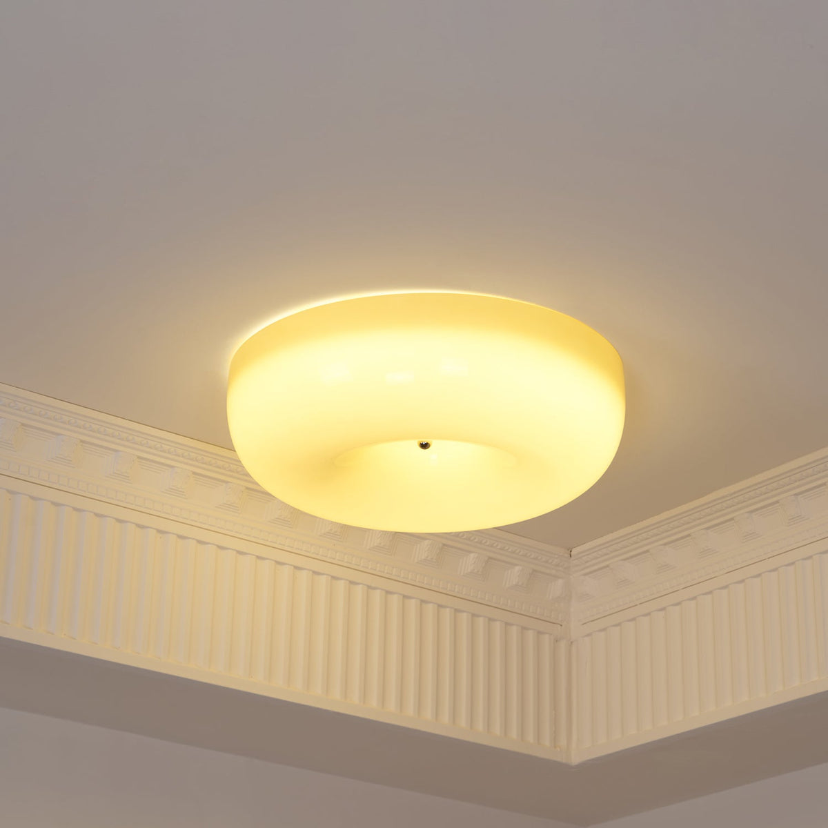 Glass Button Ceiling Light Fixture, Round Flush Mount LED Lamp for Bedroom, Kitchen, Hallway, Integrated Modern Overhead Lighting | Lonoma