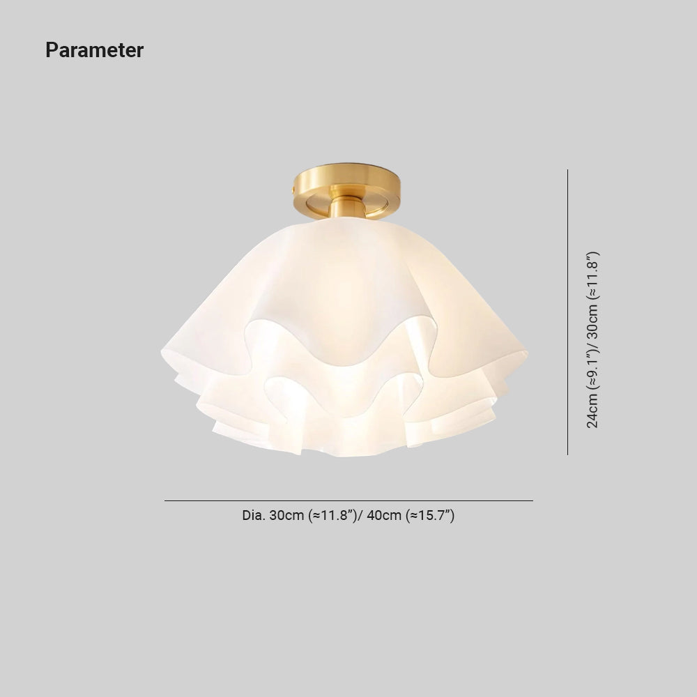 Flower-Shaped Ceiling Light Fixture Modern Sculptural Flush Mount E26 Base Indoor Metal Acrylic Shade for Bedroom Hallway Entryway | Lonoma