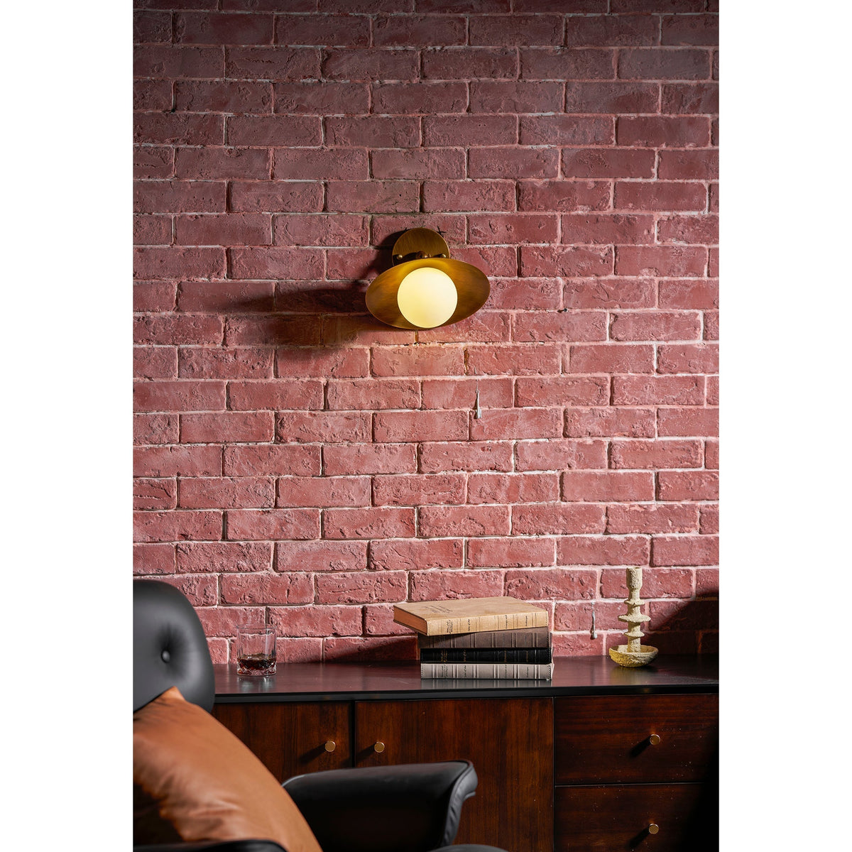 Semi-Flush Ceiling Light 10 in Brass Glass Shade Modern Fixture for Kitchen Hallway Bedroom Entryway | Lonoma
