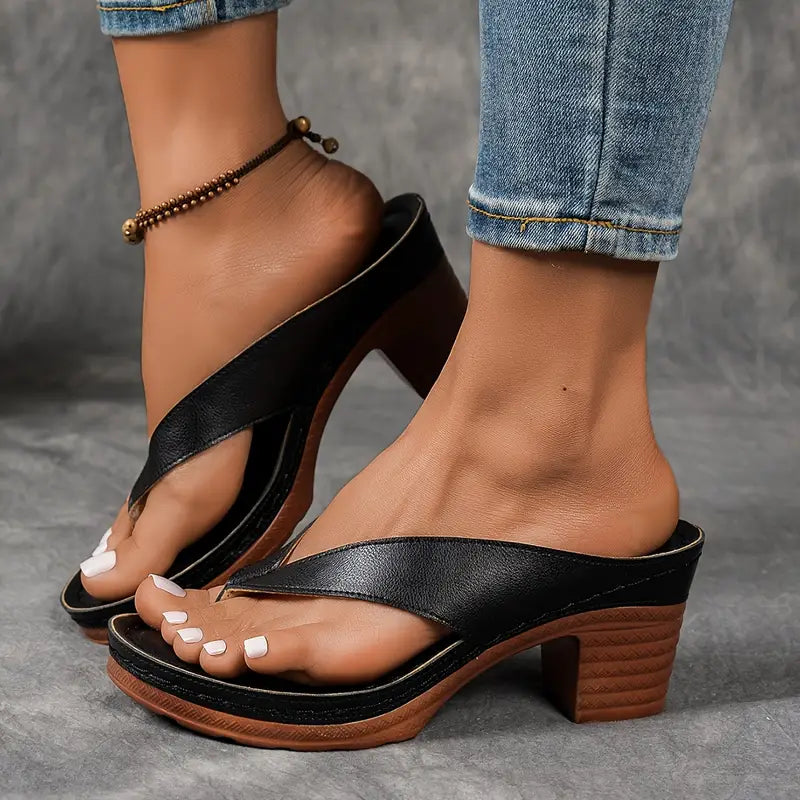 Women's Platform Sandals with Wide Cross Strap in Gold, Black, Brown & White for Effortless Summer Elegance | Koossa