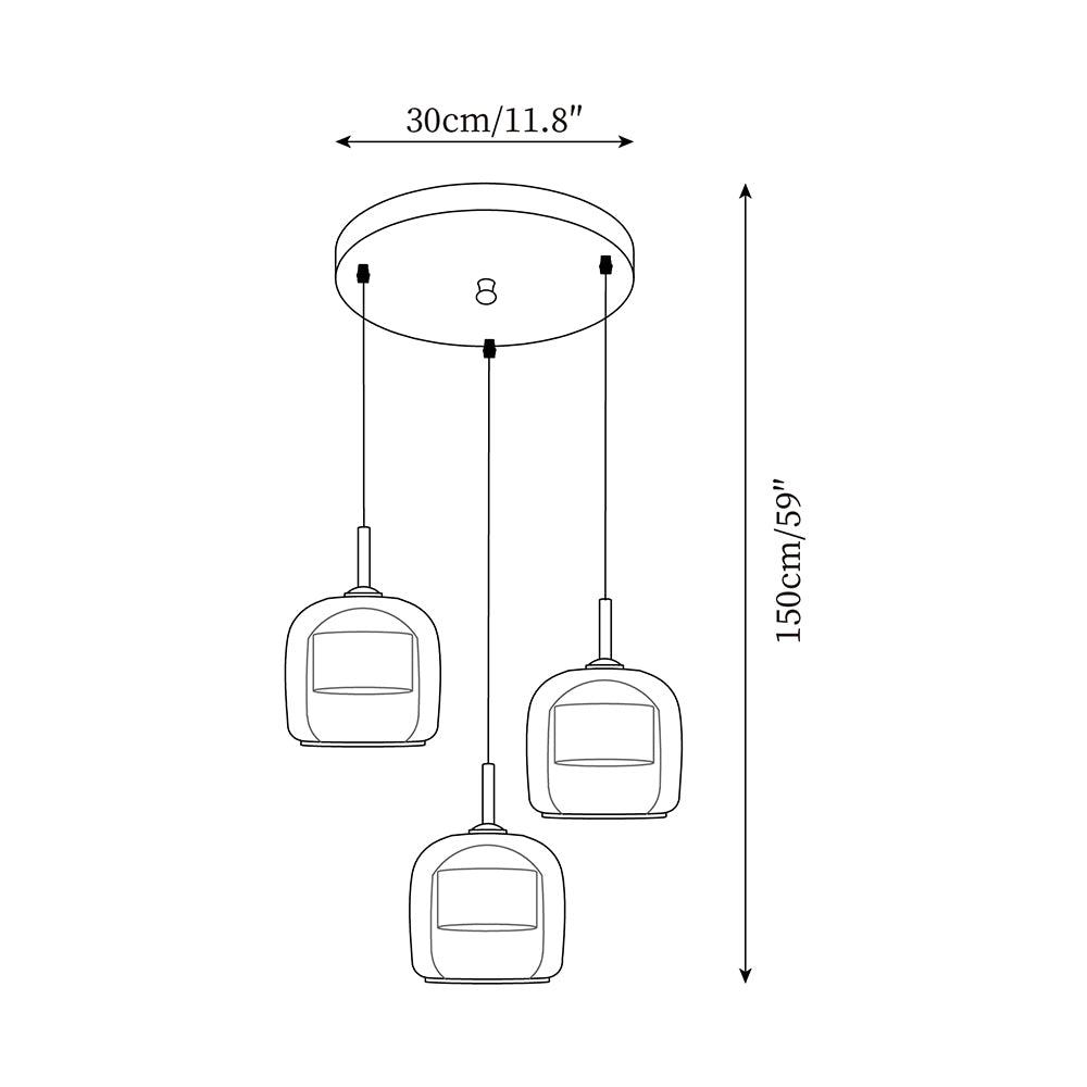 Smoky Gray Glass Pendant Light Single Bulb Adjustable Modern Hanging Fixture for Kitchen Island Dining Room Entryway Bedroom | Lonoma