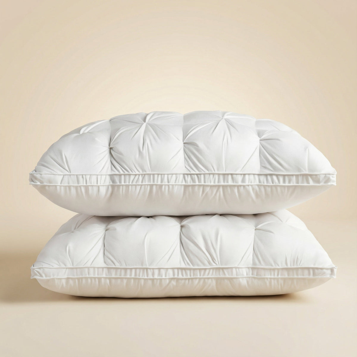 Goose Down Pillow with Breathable Cotton Cover, Soft Support for Back & Stomach Sleepers, Machine Washable Hotel Bed Pillow | Lonoma