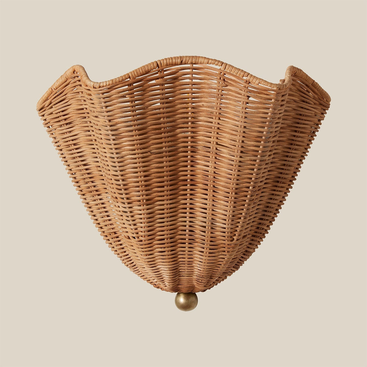 Woven Rattan Wall Light Fixture, 12.6-Inch Round Natural Brown Sconce for Bedroom, Living Room, Entryway, Bohemian Farmhouse Style | Lonoma