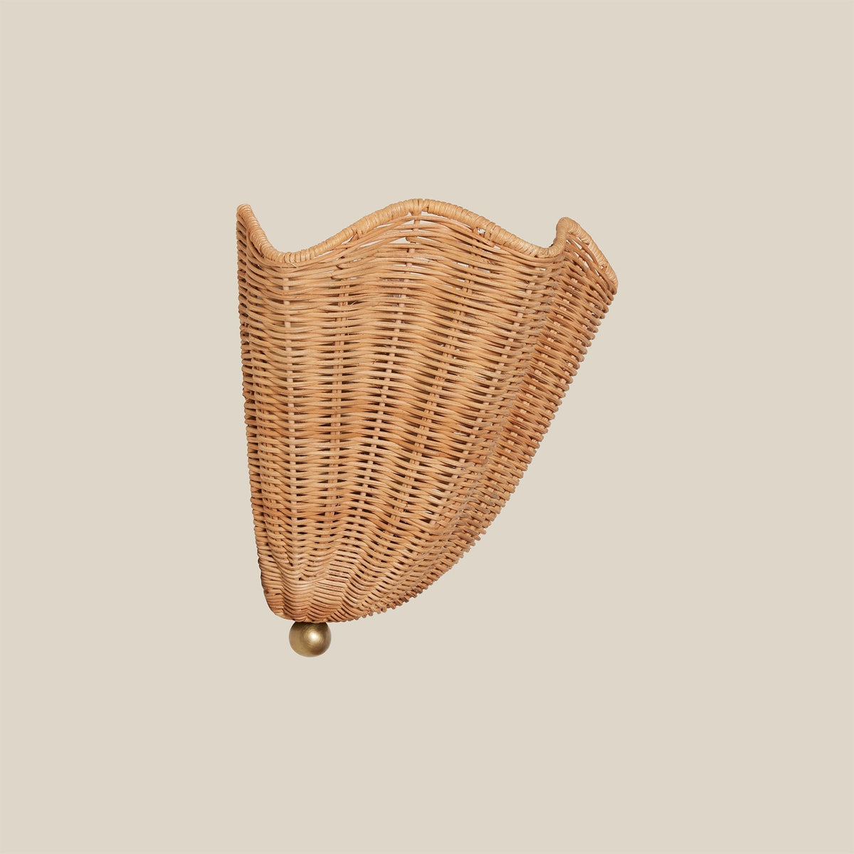 Woven Rattan Wall Light Fixture, 12.6-Inch Round Natural Brown Sconce for Bedroom, Living Room, Entryway, Bohemian Farmhouse Style | Lonoma