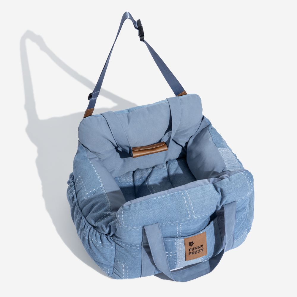 Dog Car Seat Bed Cotton Padded Portable Safety Harness Small Dogs Booster Carrier Shoulder Bag | Koossa