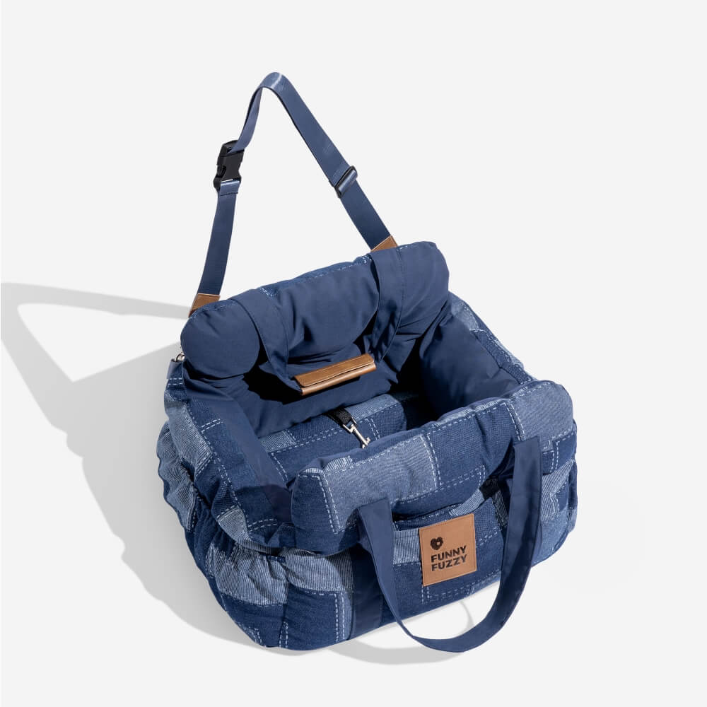 Dog Car Seat Bed Cotton Padded Portable Safety Harness Small Dogs Booster Carrier Shoulder Bag | Koossa