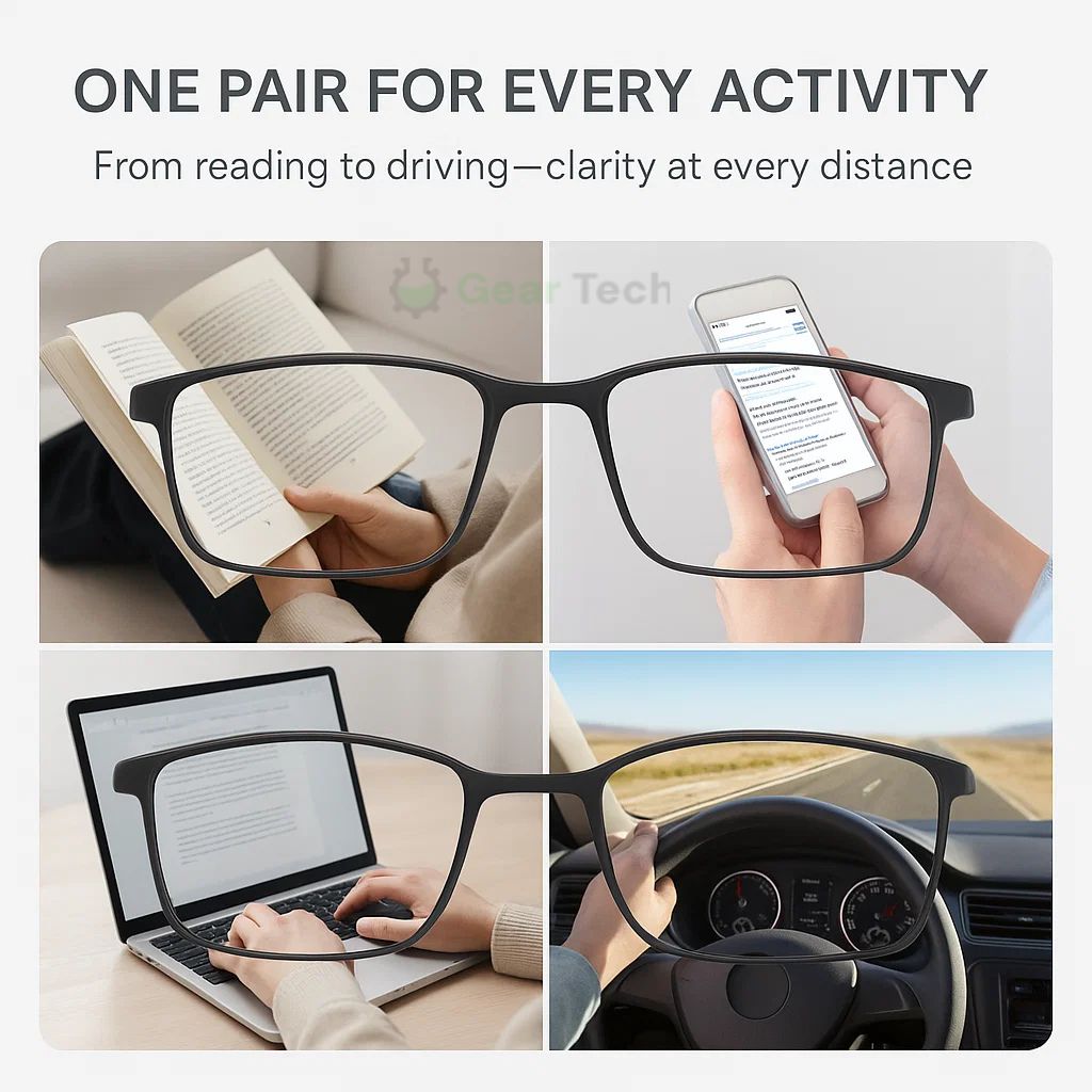 Progressive Multifocal Reading Glasses, Photochromic with Blue Light & UV Protection for Computer, Driving, Screen Time and Outdoor Use | Lonoma