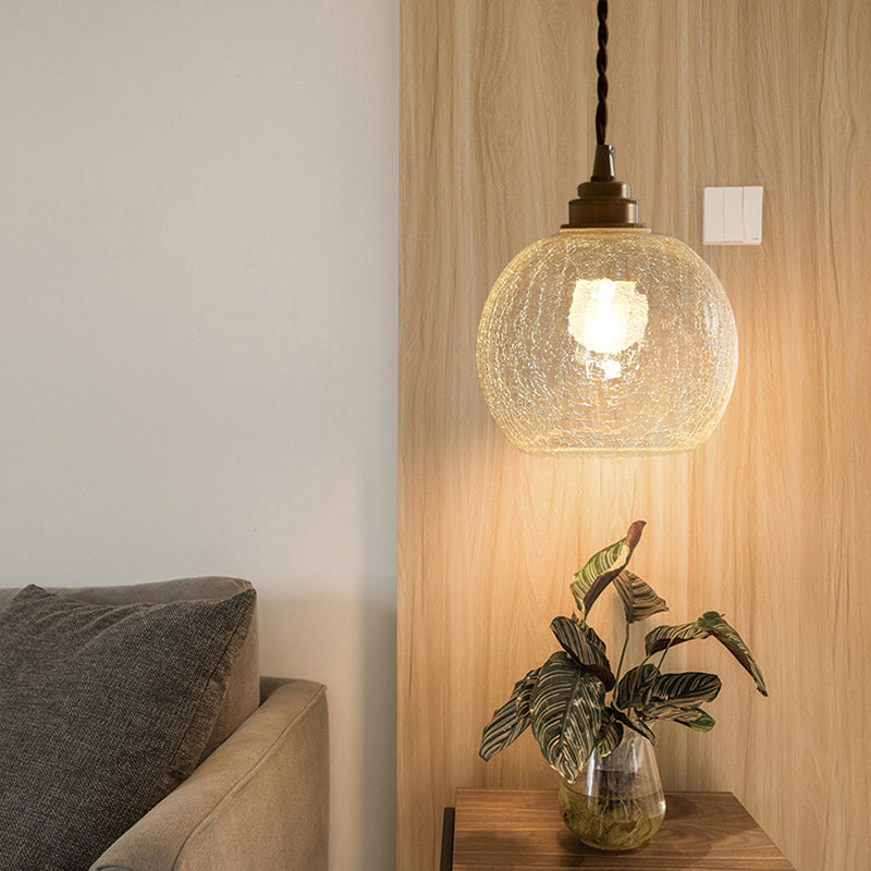 Suspension verre cristal transparent style scandinave rétro E27 15 cm salon salle à manger minimaliste | Koossa