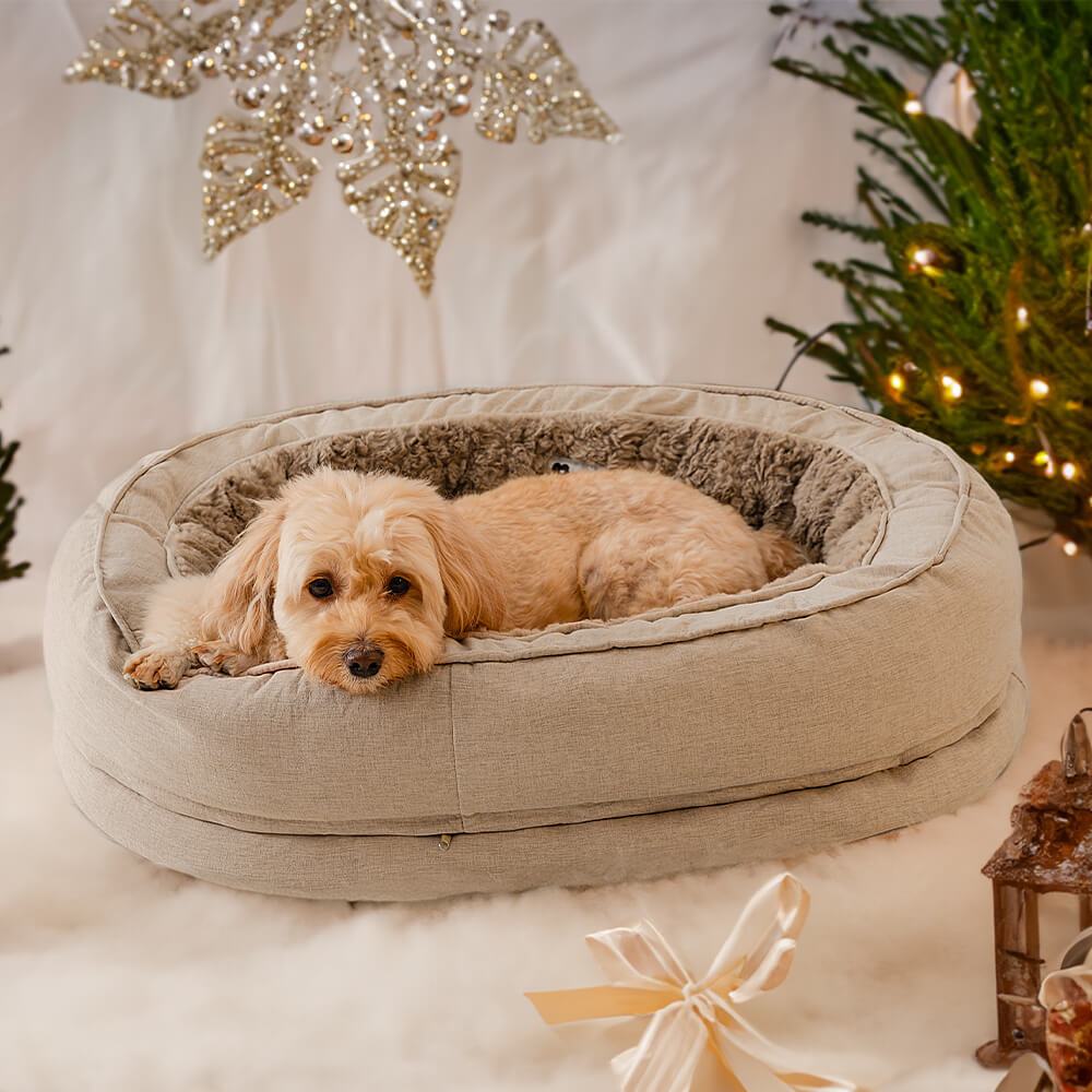 Dog Bed Donut Oval Orthopaedic Foam M L XL 2XL Waterproof Washable Anti-Slip Calming Cuddler Pet Sofa Bed | Koossa