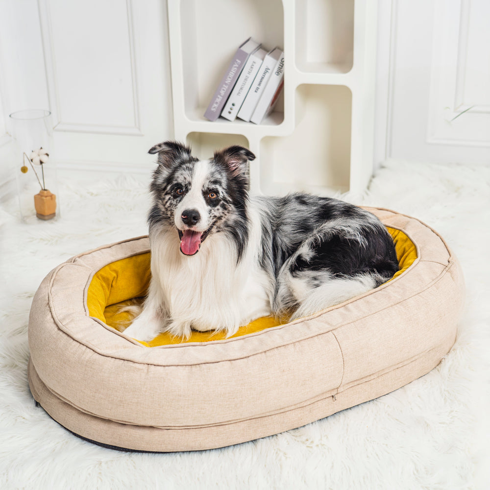 Dog Bed Donut Oval Orthopaedic Foam M L XL 2XL Waterproof Washable Anti-Slip Calming Cuddler Pet Sofa Bed | Koossa
