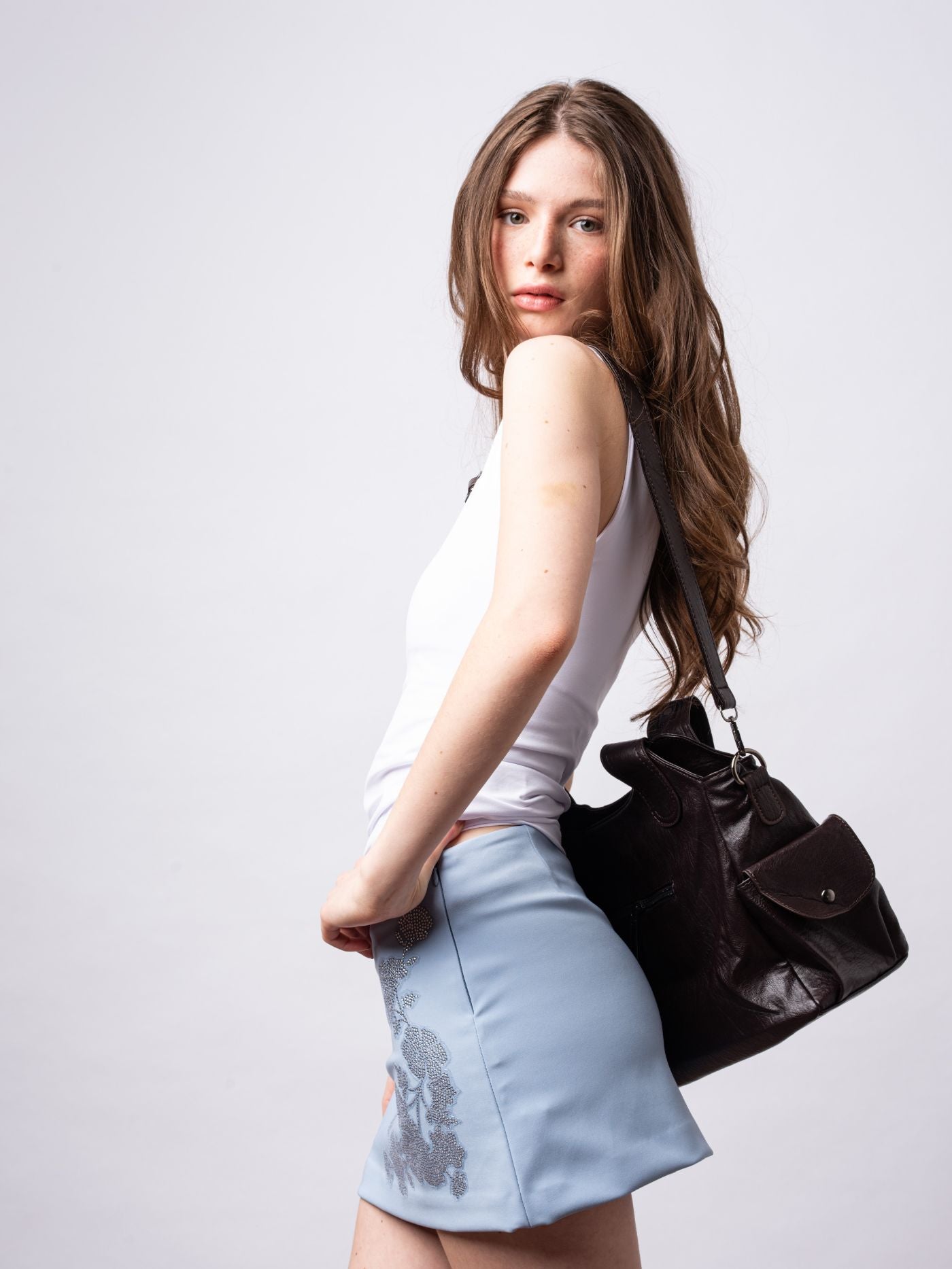 Structured Leather-Look Tote with Detachable Crossbody Strap in Black for Work and Weekend | Koossa