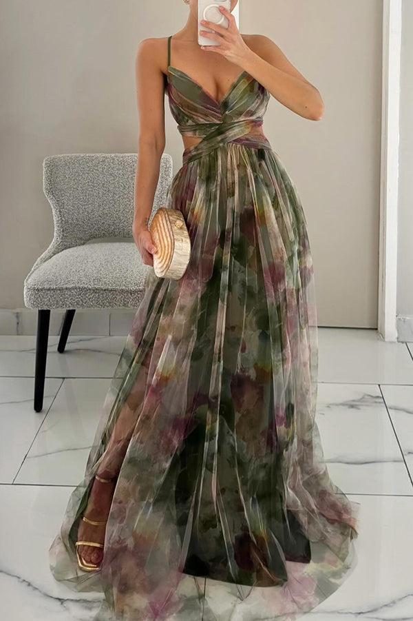 Women's Sleeveless Maxi Dress in Botanical Floral Print – Garden Party & Summer Weddings | Koossa
