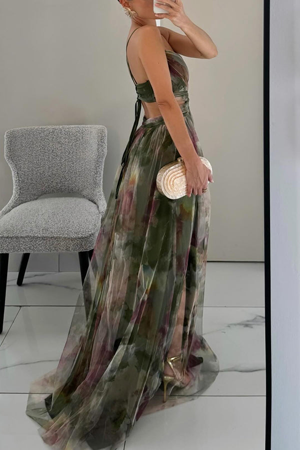Women's Sleeveless Maxi Dress in Botanical Floral Print – Garden Party & Summer Weddings | Koossa
