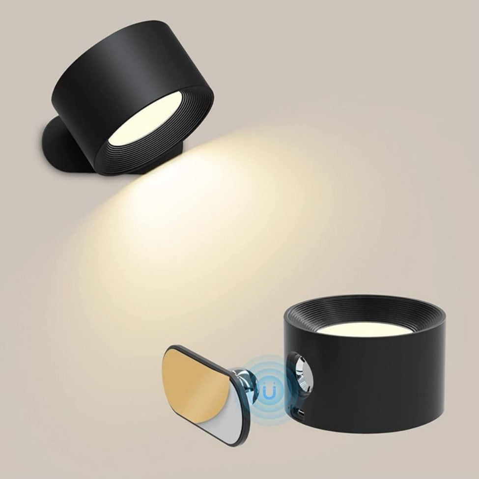 Cordless Wall Sconce, USB Rechargeable Magnetic Night Light with Touch Dimming, Rotating Battery Lamp for Bedside, Hallway & Closet | Lonoma