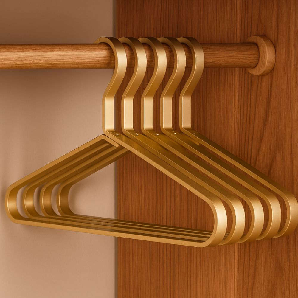 Metal Clothes Hangers Set of 4 – Non-Slip Aluminum Wardrobe Hangers for Closet Organization – Space-Saving Coat Hangers for Shirts Dresses | Lonoma