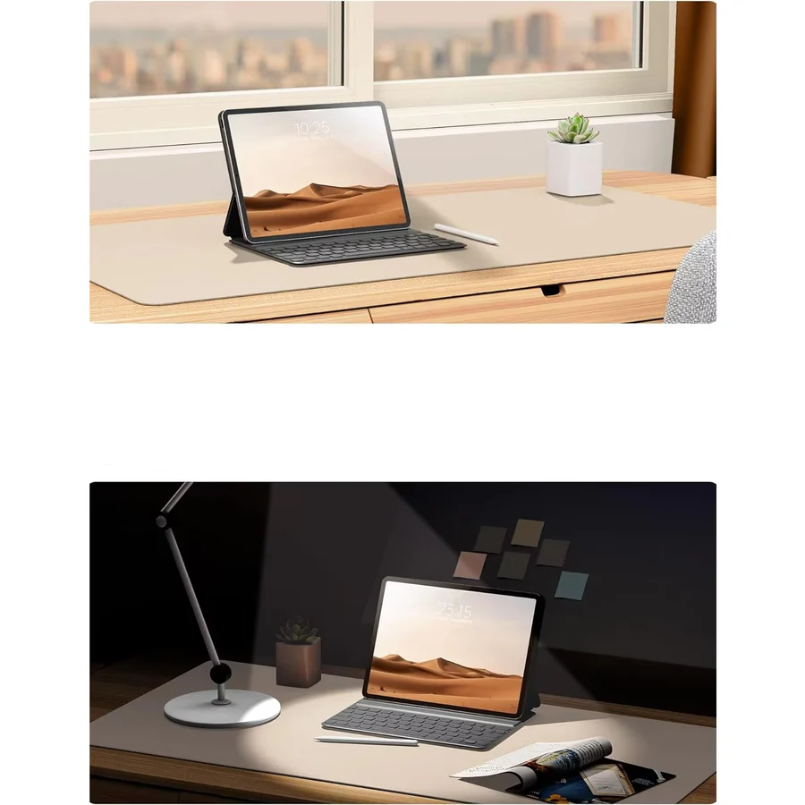 Large Vegan Leather Desk Pad — Water-Resistant Anti-Slip Mouse & Laptop Mat for Office, Home Workspace & Gaming Setup | Lonoma