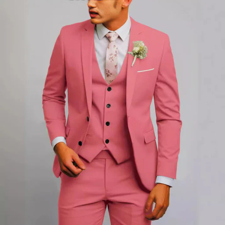 Men's Three-Piece Suit with Waistcoat — Elegant Formal Suit for Weddings, Meetings & Special Occasions | Koossa