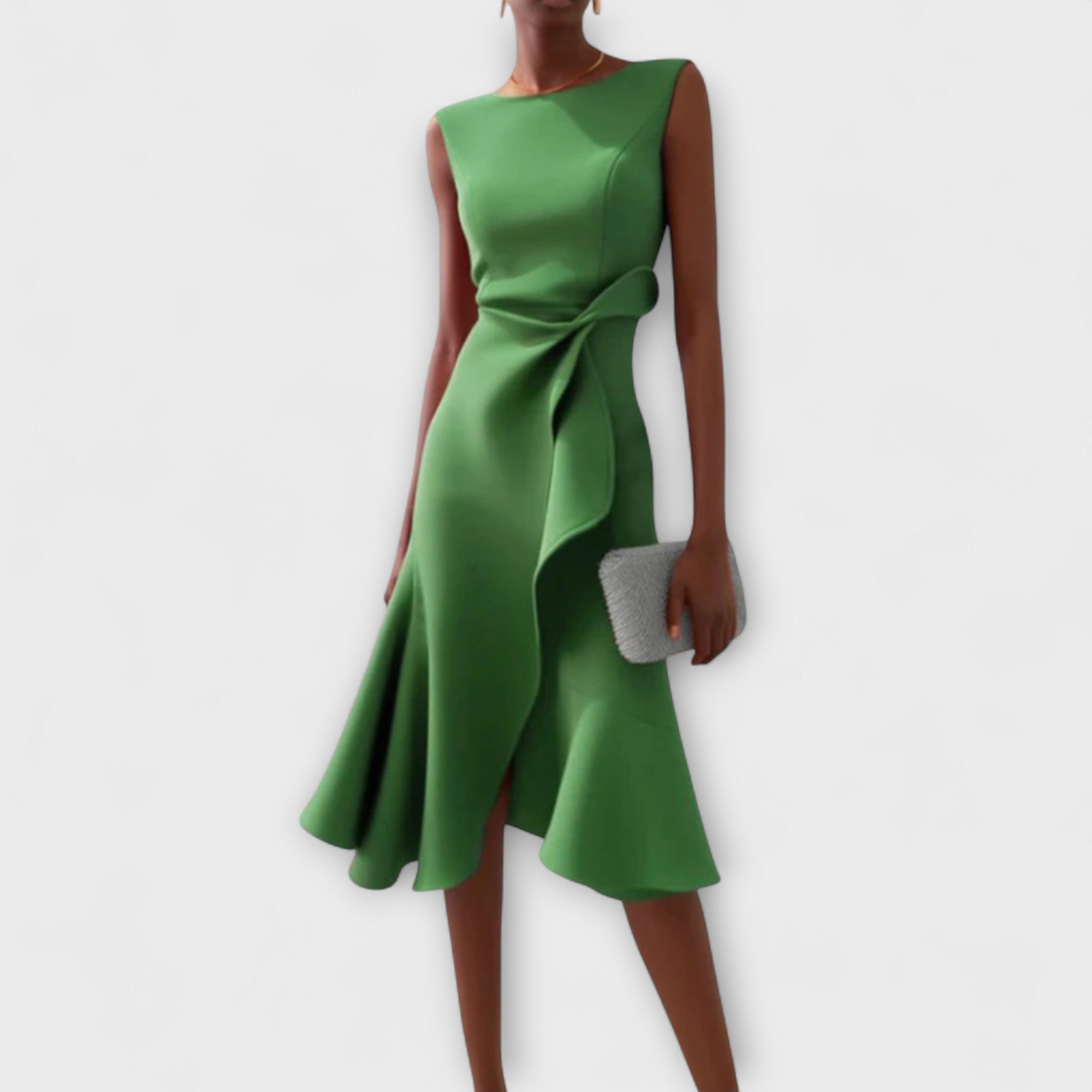 Women's Asymmetric Midi Dress — Elegant Evening Dress for Wedding Guests & Special Occasions | Koossa